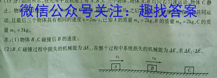 2023-2024学年第二学期福建省部分学校教学联盟高一年级期中质量检测物理试卷答案