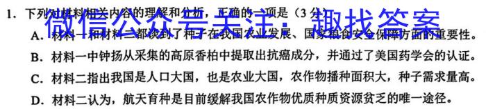 陕西省2024年九年级教学素养摸底测评5LR/语文