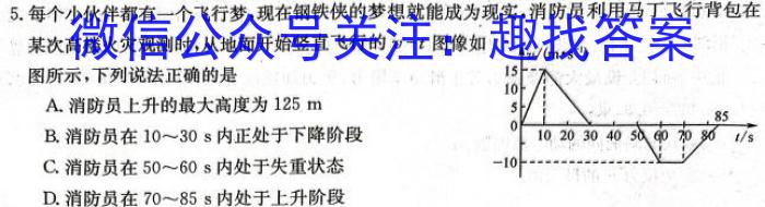 2023-2024学年高一4月联考(24-419A)物理`