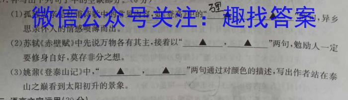 2024年陕西省初中学业水平考试摸底调研试题(A)语文