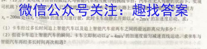 新向标教育 淘金卷2024年普通高等学校招生考试模拟金卷(一)物理试卷答案