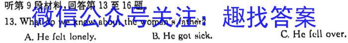 河南省2023-2024学年中原名校中考联盟测评(四)英语试卷答案