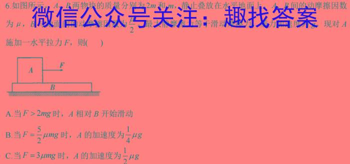 2024年普通高等学校招生统一考试 ·冲刺调研押题卷(一)1物理`