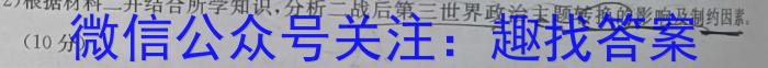 江西省2024年中考总复习·模拟卷(一)1历史试卷答案