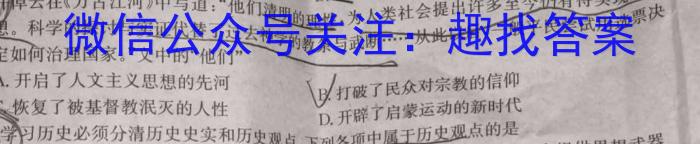 2024年安徽省名校联盟中考模拟卷(一)1历史试卷答案