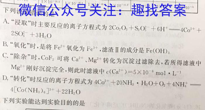 32024年河南省普通高中招生考试核心诊断卷化学试题