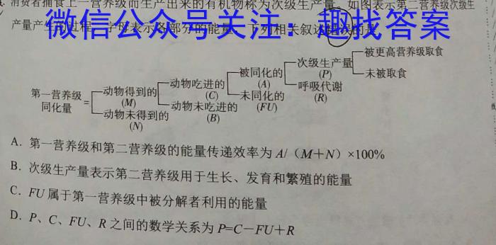 江西省2024年初中学业水平考试样卷试题卷（七）生物学试题答案