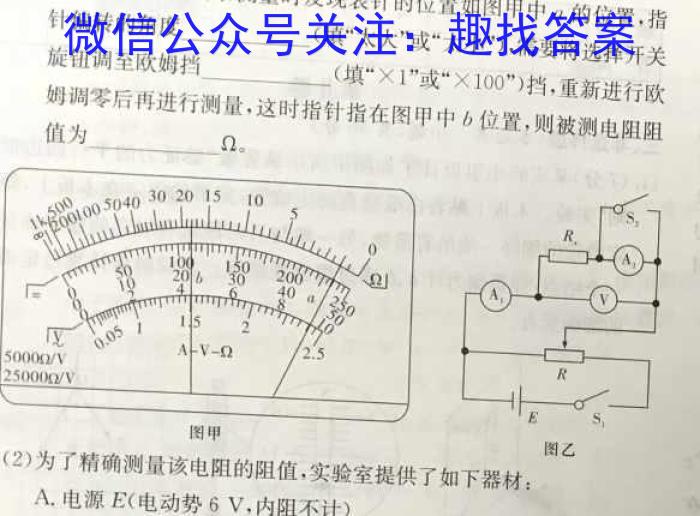 天一大联考 湖南省2024届高三5月联考(5.24)物理试题答案