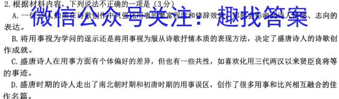 陕西省2023-2024学年高二模拟测试卷（2.27）语文