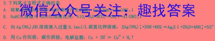 安徽省2024年春学期毕业班第一次调研考化学
