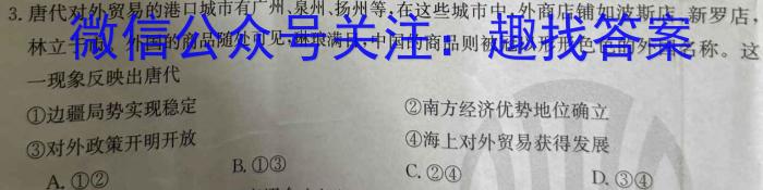 安徽省2024届同步达标自主练习·九年级第五次历史