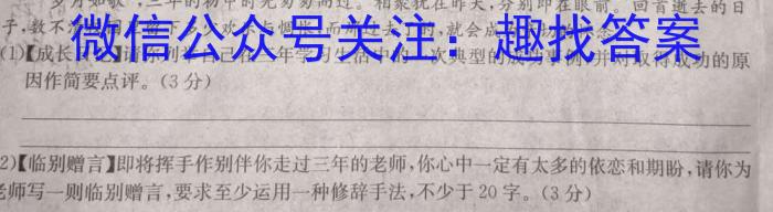 山西省2023-2024学年第二学期高中新课程模块考试试题（卷）高二语文