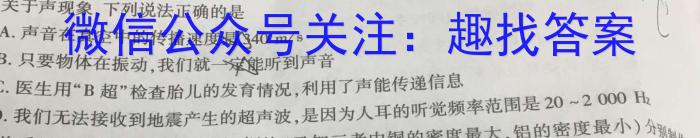 文博志鸿·2024年河北省初中毕业生升学文化课模拟考试（导向二）物理试题答案