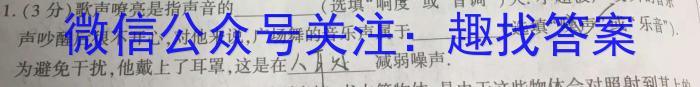 2024年春湖北省知名中小学教联体联盟八年级入学质量检测物理试卷答案