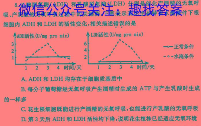 衡水大联考·山东省2024届高三年级2月份大联考生物学试题答案