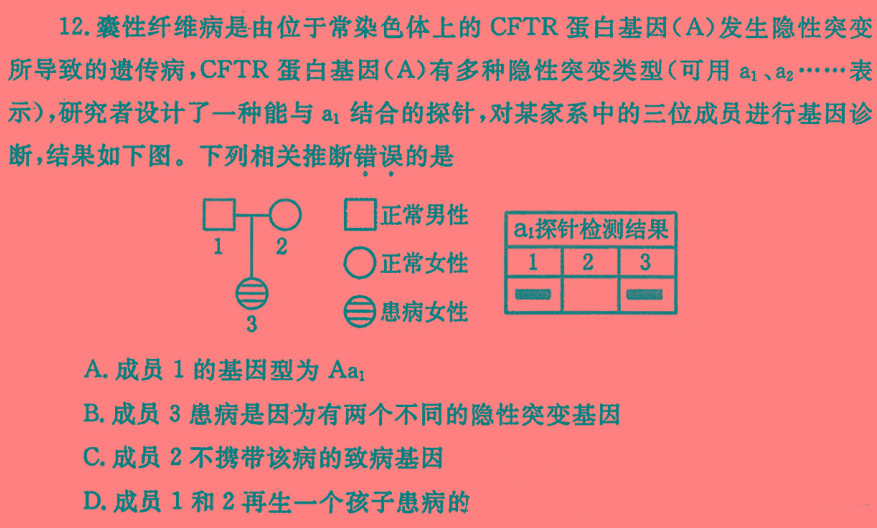 上进联考 江西省八校高二年级(下)5月阶段性测试生物