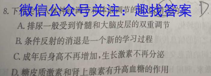 河北省六校联盟高一年级2024年4月期中联考(241779D)生物