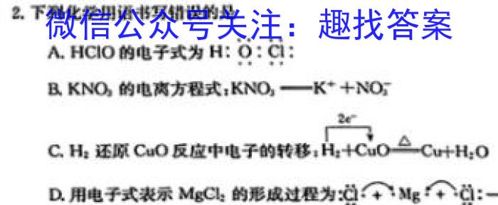 [高三]2024-2025学年第一学期天域全国名校协作体联考化学