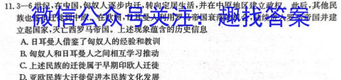 安徽省2023-2024学年度八年级下学期阶段第五次月考历史试卷答案