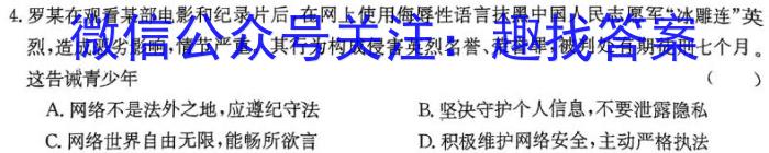 山西省2024~2025学年第一学期九期中学业诊断政治试卷d答案