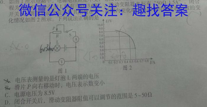 文博志鸿 河南省2023-2024学年八年级第二学期期中教学质量检测(B)物理试卷答案