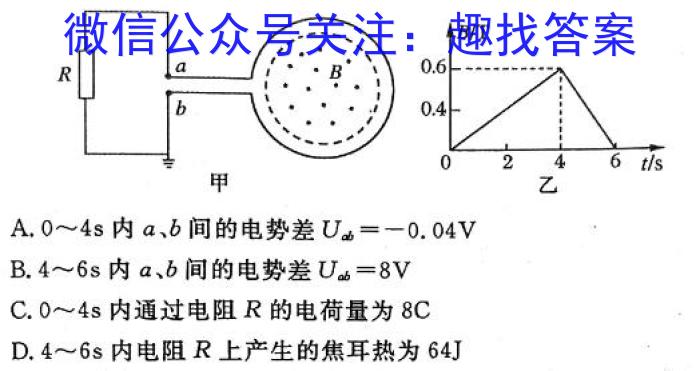 天一大联考2023-2024学年(下)高二年级期末教学质量检测物理试题答案