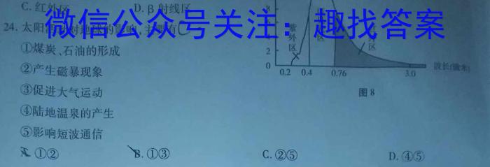 [今日更新]2024年江西省高三4月教学质量检测地理h