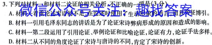 智学大联考·皖中名校联盟 合肥八中2023-2024学年第二学期高一年级期末检测语文