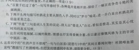 [今日更新]文博志鸿·2024年河北省初中毕业生升学文化课模拟考试（导向二）语文