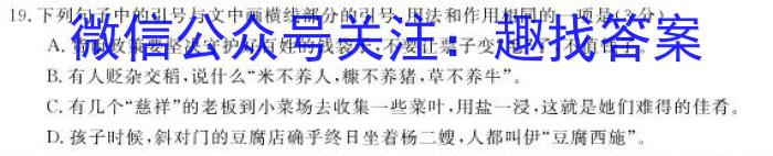 安徽省枞阳县2023-2024学年度七年级第一学期期末质量监测语文