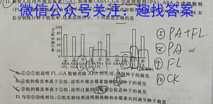 贵州省毕节市织金县2023-2024学年度第二学期八年级学业水平检测生物学试题答案