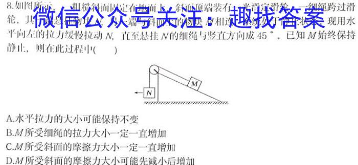 江西省广昌县2024年九年级五校联考物理试卷答案