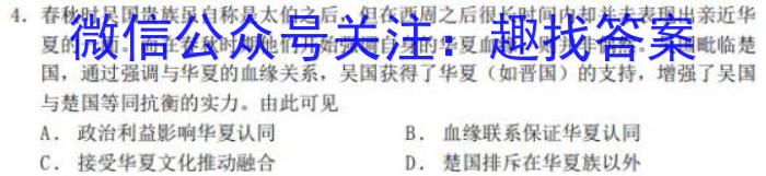 河南省2024年考前适应性评估(一)[6L]历史试卷答案