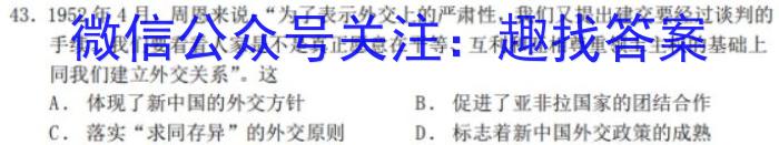 陕西省西安市交通大学附属中学2024届九年级第一次模拟考试历史