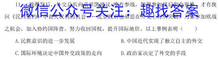 文博志鸿 河南省2023-2024学年八年级第二学期学情分析一历史试卷答案