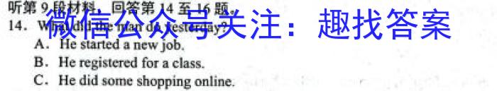 安徽省安庆十六中2024-2025学年第一学期九年级开学学情监测英语