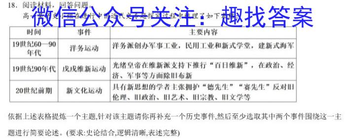 安徽省蚌埠市怀远县2023-2024学年第二学期七年级期中试卷历史试卷